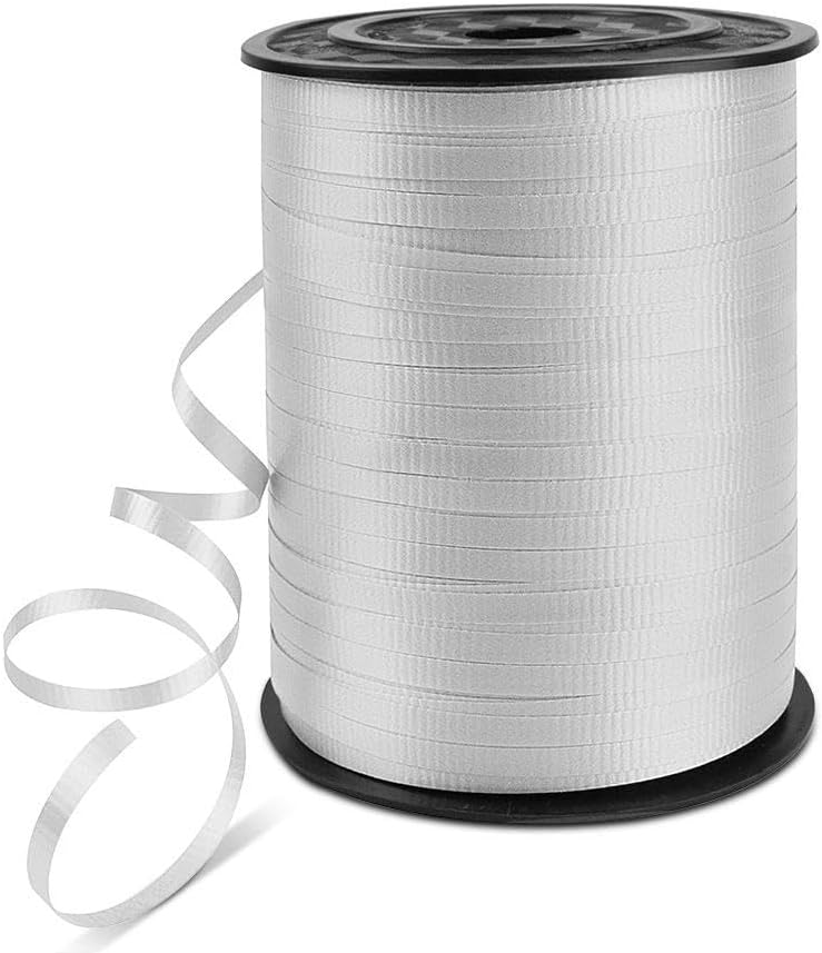 HimBen 500 Yards Curling Ribbon for Gift Wrapping, 3/16" Balloon String for Christmas Valentine Birthday Wedding Party Festival Decoration, Crafts, Flower Bouquet(Crimped Silver) - Image 1